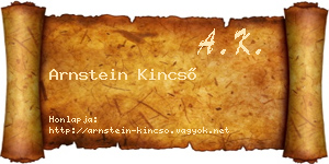Arnstein Kincső névjegykártya