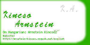 kincso arnstein business card